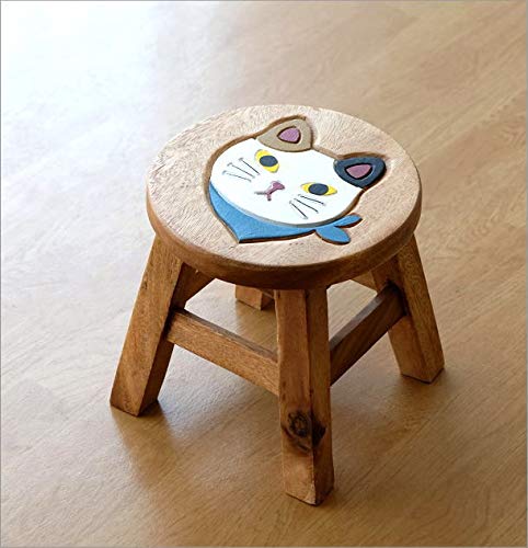 Amazon.co.jp: ねこ 木製 ミニスツール かわいい イス 観葉植物 花台